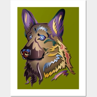 Colorful German Shepherd Dog Posters and Art